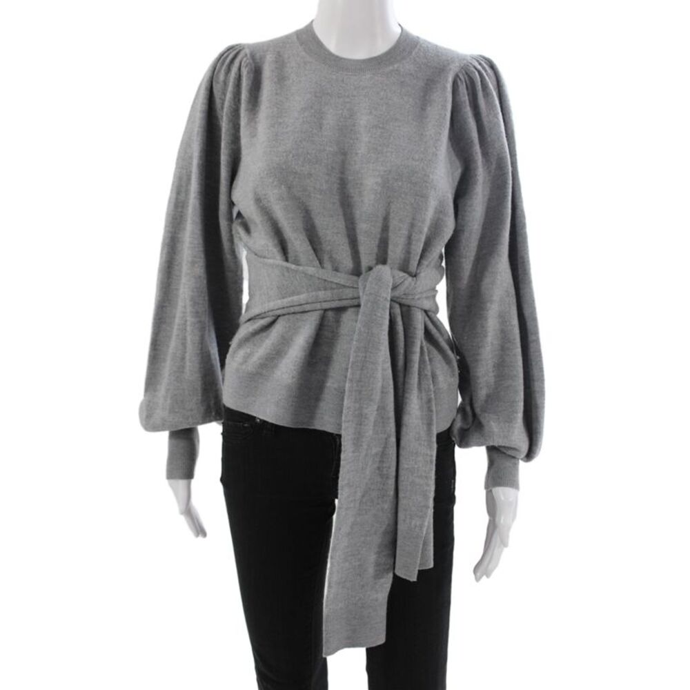 Ulla Johnson Womens Pullover Merino Wool Crew Neck Gray Long Sleeve Size S